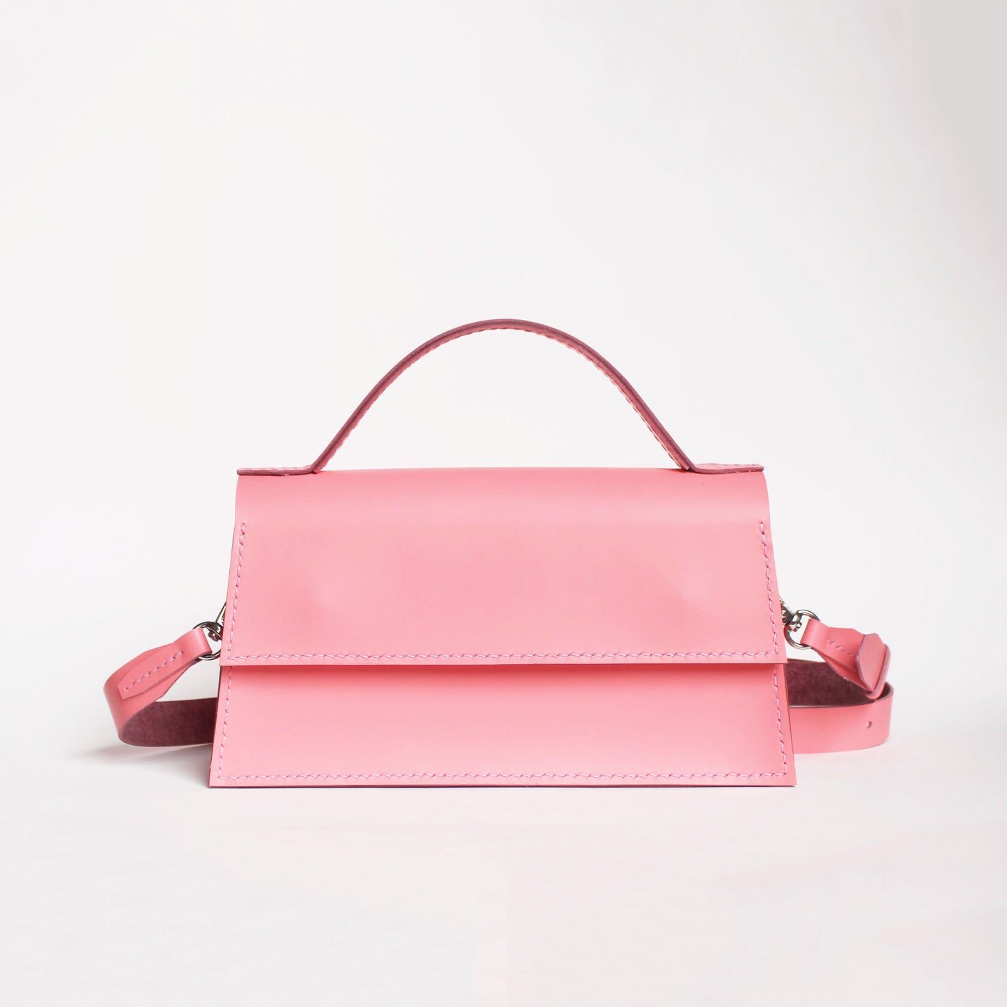 Sac Ava allongé / Cuir rose