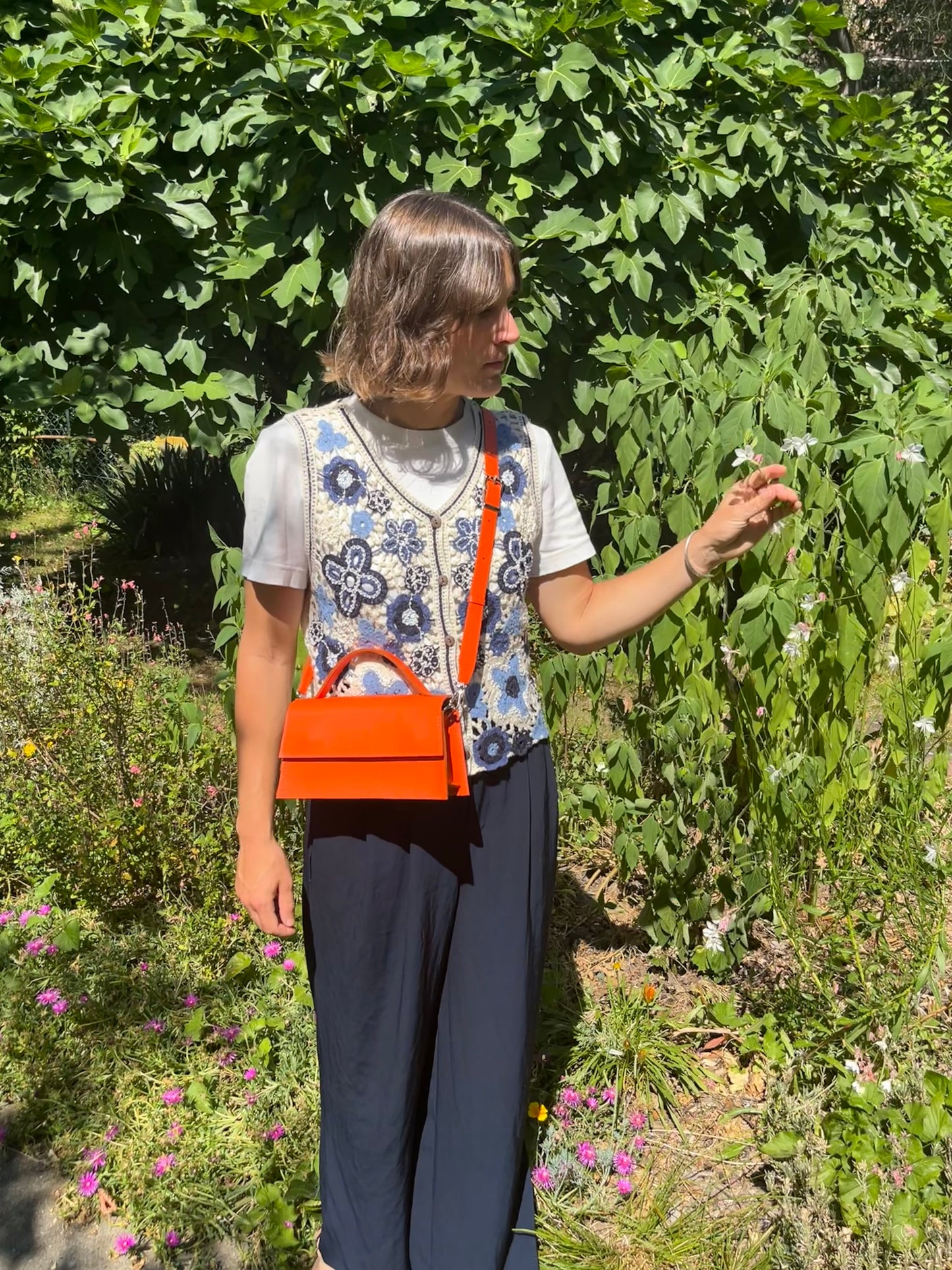 Sac Ava / Cuir orange vif