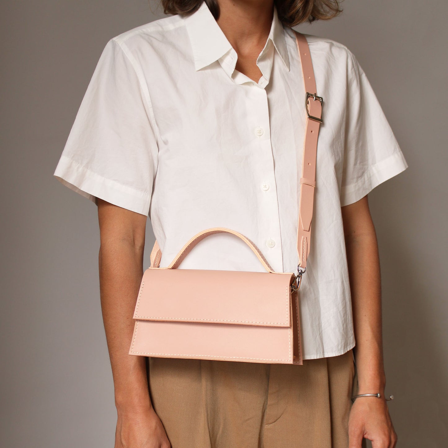 Sac Ava / Cuir nude rosé