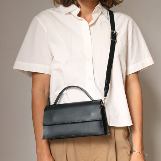 Sac Ava / Cuir noir mat