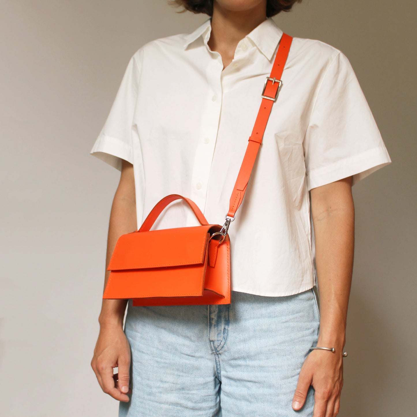 Sac Ava / Cuir orange vif