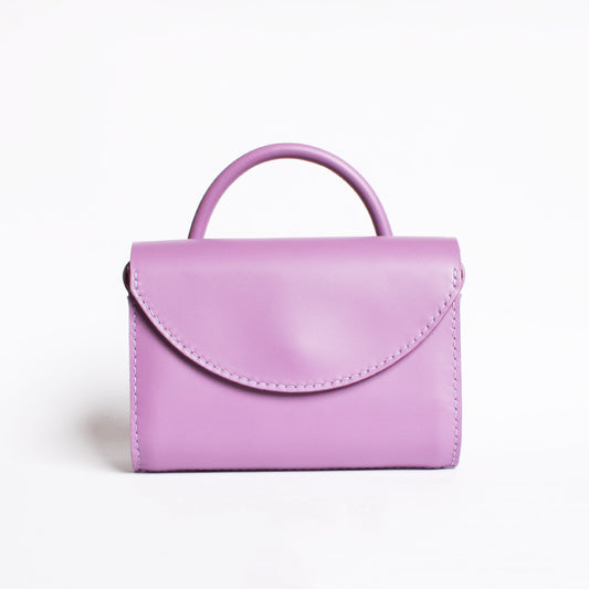 Sac Camélia - poignée / Cuir Mauve