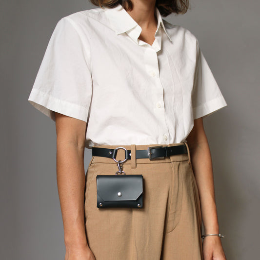 Ceinture Luti / Cuir noir mat