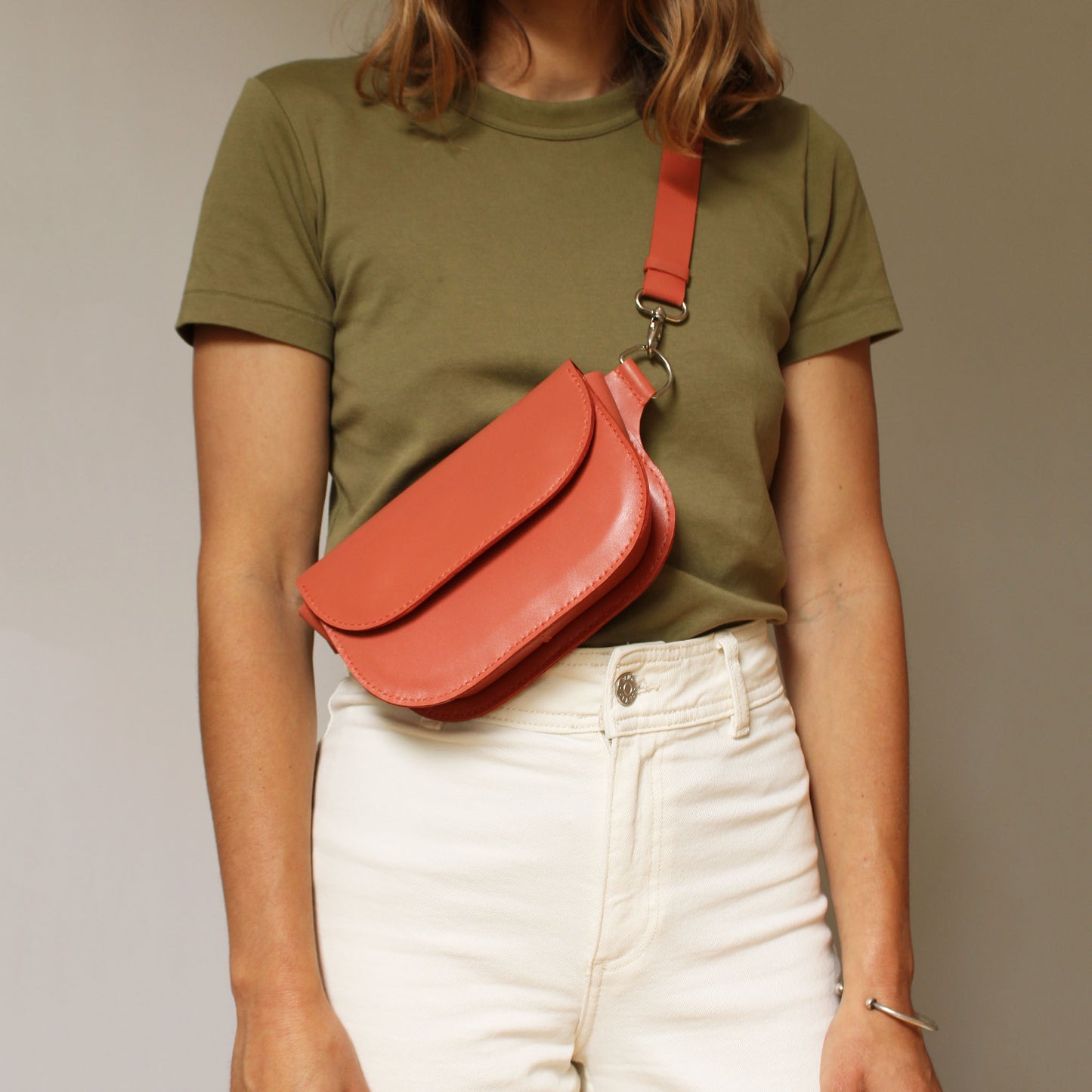 Banane Oscar / Cuir corail - Terracotta