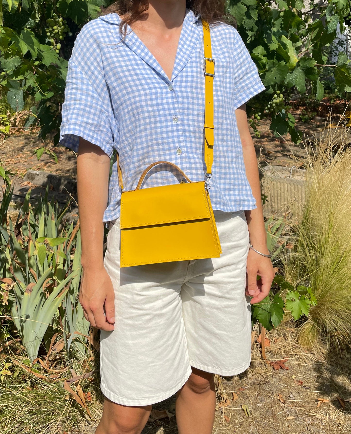Sac Ava classique / cuir jaune soleil