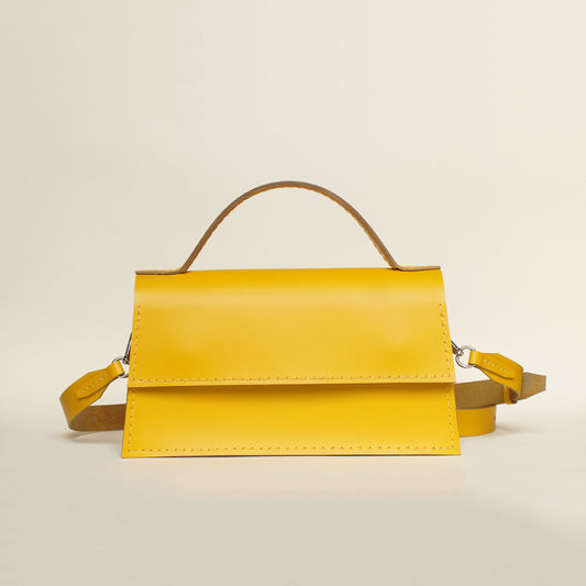 Sac Ava allongé / cuir jaune soleil