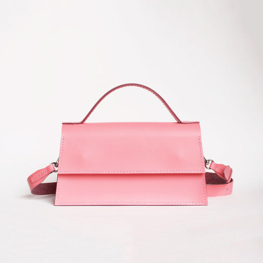 Sac Ava allongé / Cuir rose