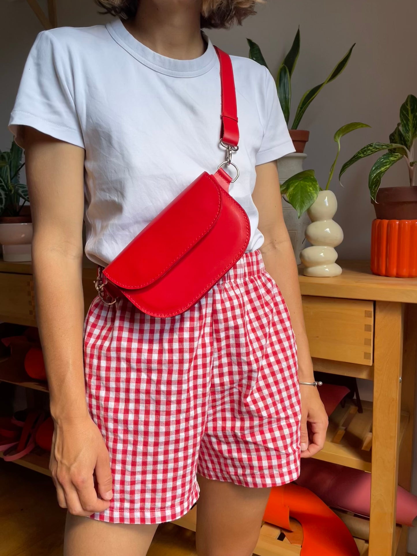 Banane Oscar / Cuir rouge vif