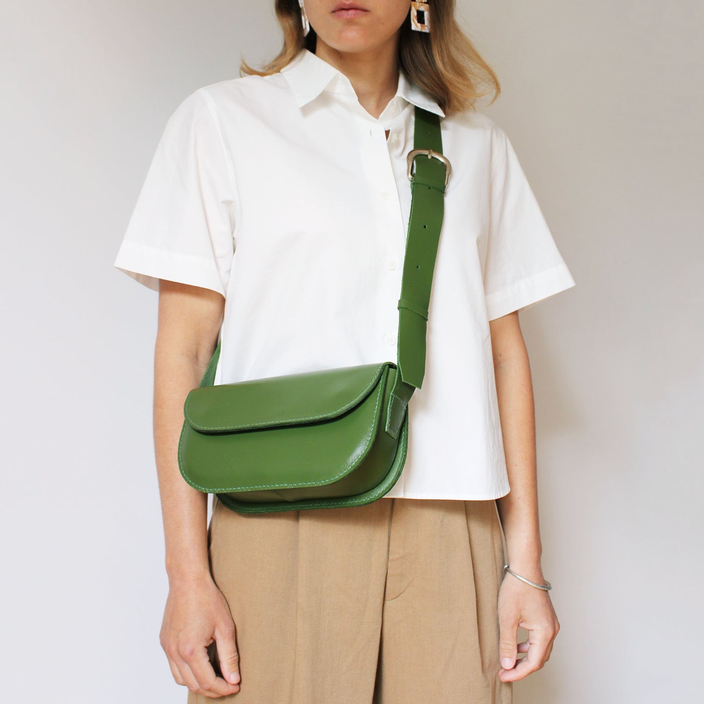 Sac Oscar / Cuir vert olive