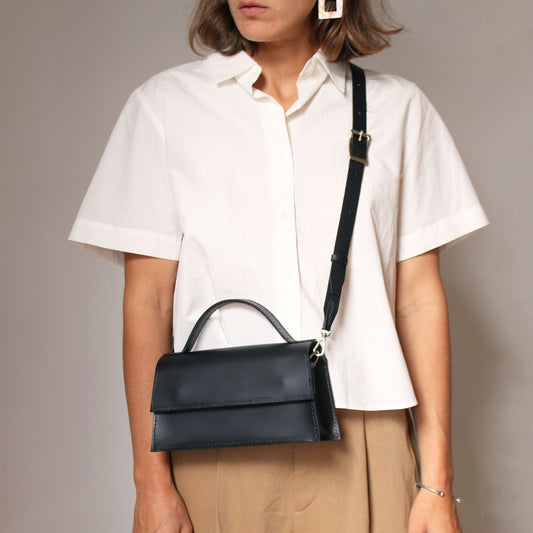 Sac Ava / Cuir noir mat