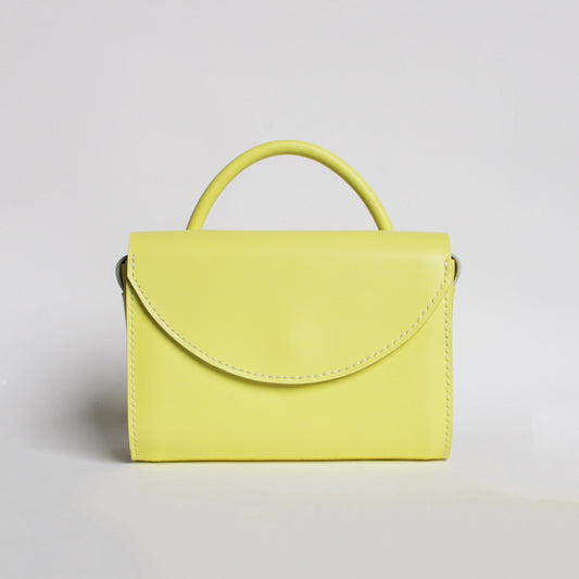 Sac Camélia - poignée / Cuir jaune