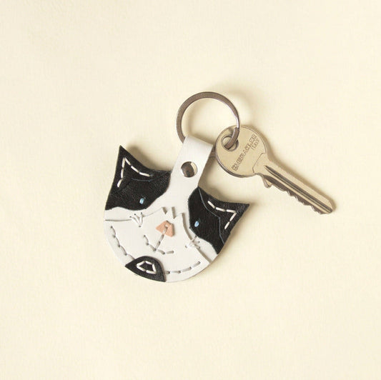 Porte-clés chat personnalisé / cuir