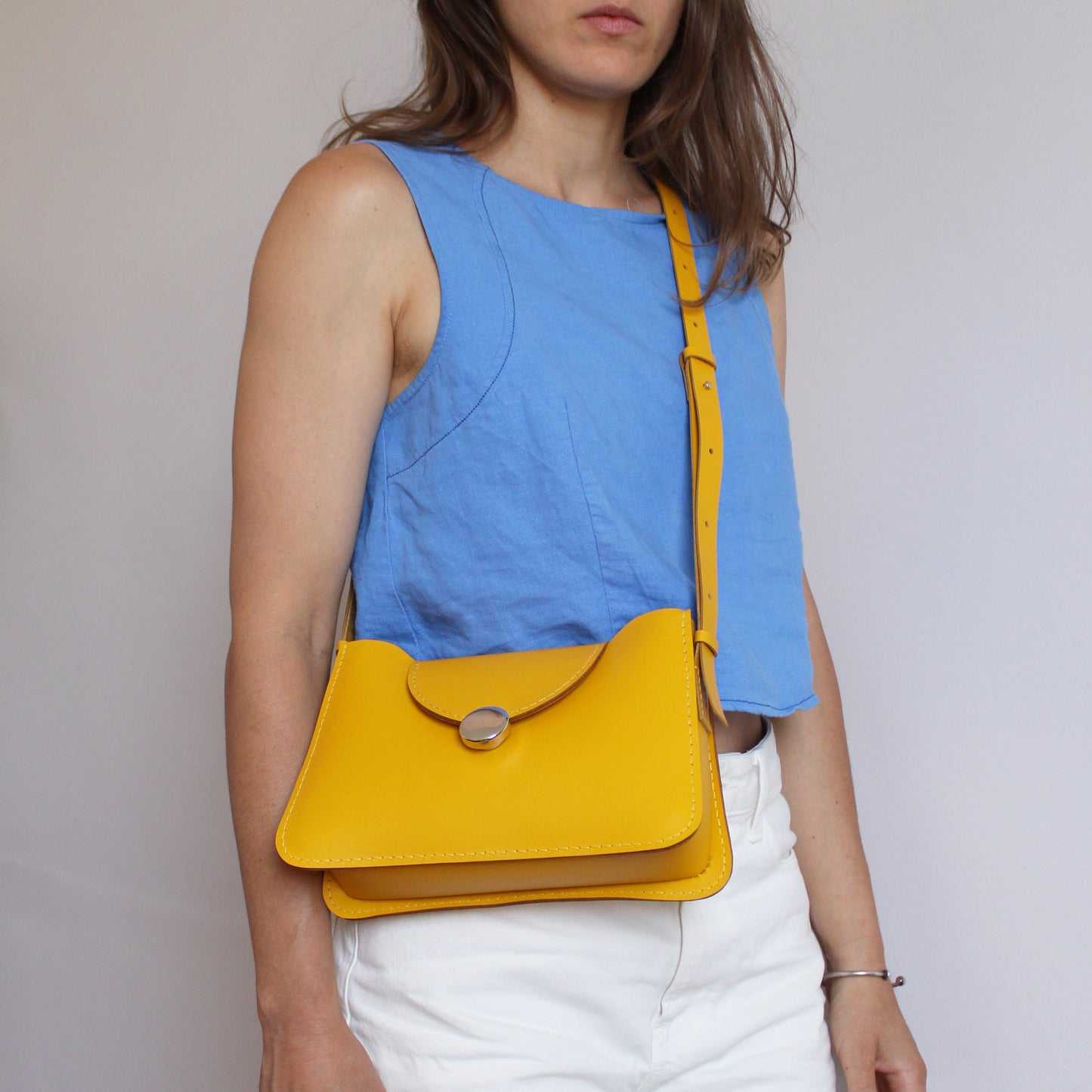 Sac Miro version M / Cuir jaune soleil