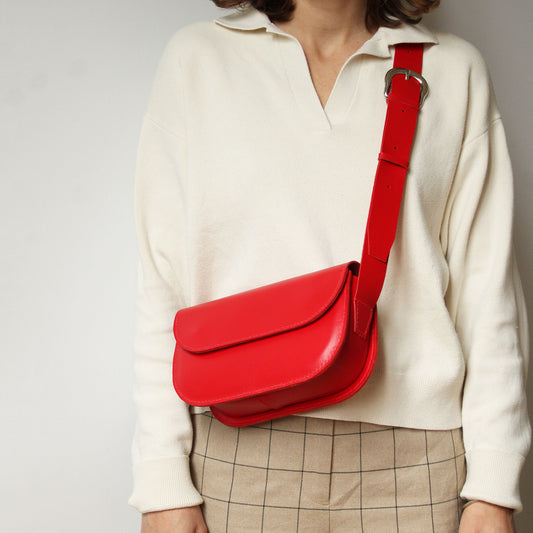 Sac Oscar / Cuir rouge samba