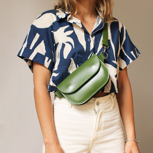 Banane Oscar / Cuir vert Olive
